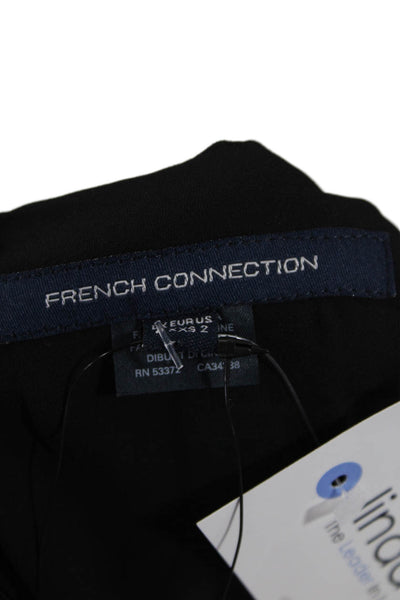 French Connection Womens V-Neck Jumpsuit Black Size 2