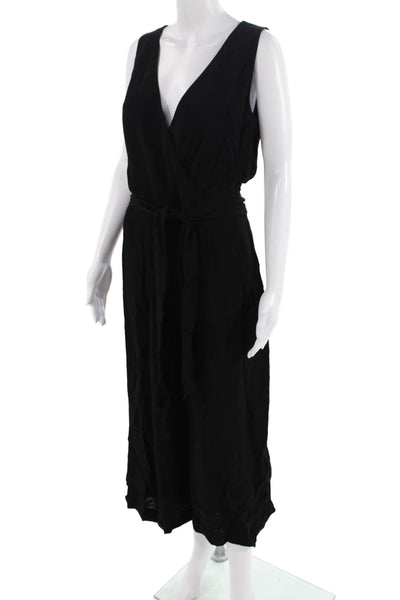 French Connection Womens V-Neck Jumpsuit Black Size 8