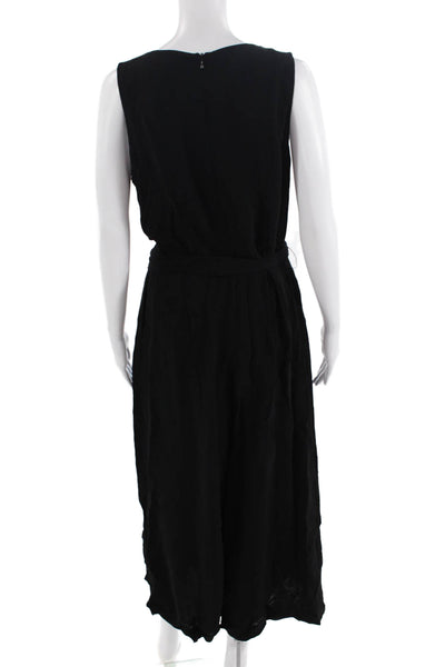 French Connection Womens V-Neck Jumpsuit Black Size 8