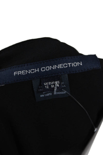 French Connection Womens V-Neck Jumpsuit Black Size 8