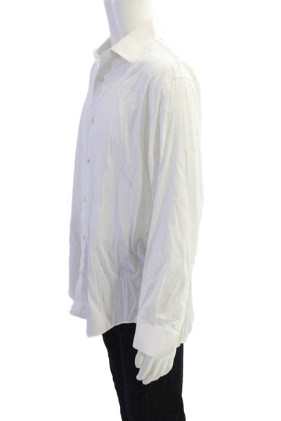Bonobos Mens Cotton Collared Long Sleeve Classic Button Up Shirt White Size 16.5