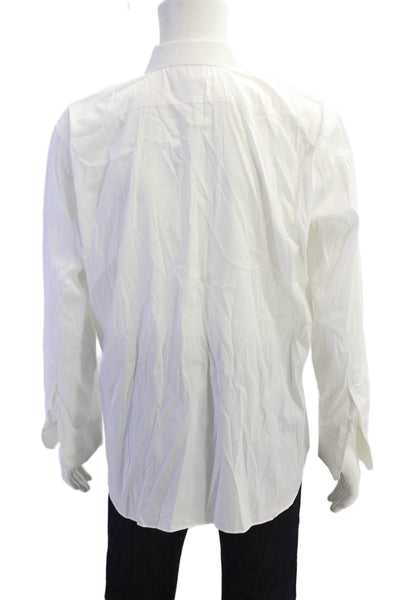Bonobos Mens Cotton Collared Long Sleeve Classic Button Up Shirt White Size 16.5