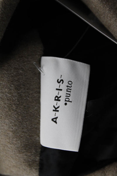 Akris Punto Womens Collar Buttoned Lined Long Sleeve Jacket Brown Size 14