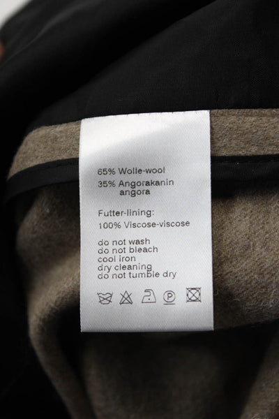 Akris Punto Womens Collar Buttoned Lined Long Sleeve Jacket Brown Size 14
