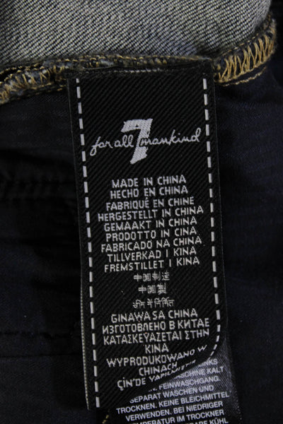 7 For All Mankind Womens B(air) The Ankle Skinny Leg Jeans Blue Size 28