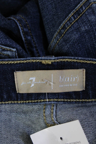 7 For All Mankind Womens B(air) The Ankle Skinny Leg Jeans Blue Size 28