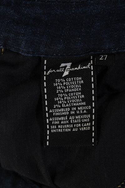 7 For All Mankind Womens Dark Wash The Skinny Leg Jeans Blue Size 27