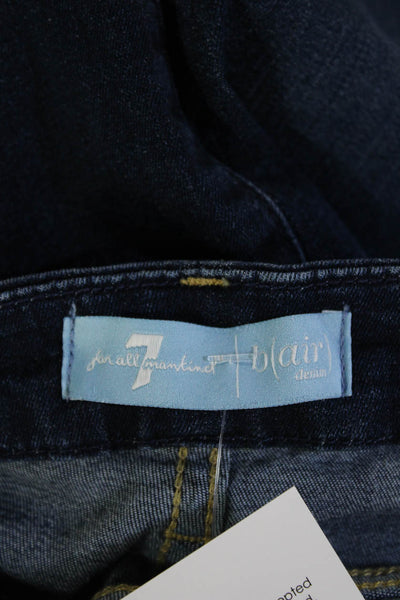 7 For All Mankind Womens Dark Wash The Skinny Leg Jeans Blue Size 27