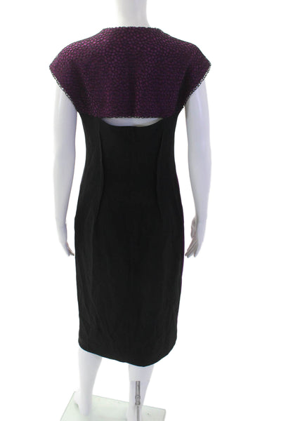 Lida Baday Women's Sleeveless Colorblock Mesh Midi Dress Purple Size 10