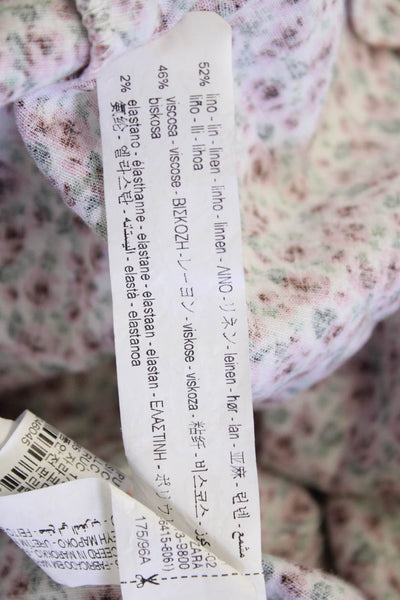 Zara Women's V-Neck Sleeveless Smocked Mini Floral Dress Size L