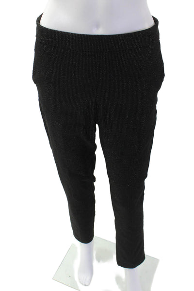 Rachel Zoe Women's Pull-On Fitted Straight Leg Sparkle Pants Black Size 6