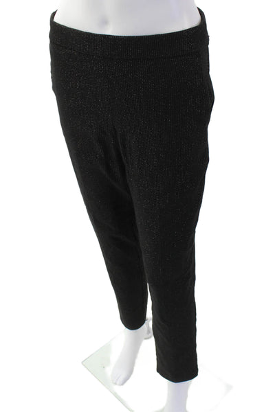 Rachel Zoe Women's Pull-On Fitted Straight Leg Sparkle Pants Black Size 6