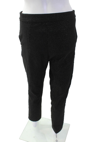 Rachel Zoe Women's Pull-On Fitted Straight Leg Sparkle Pants Black Size 6