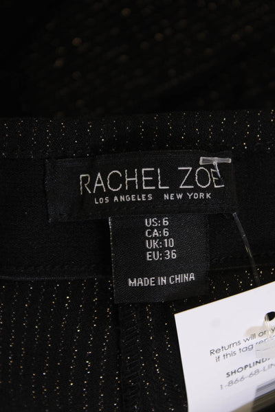 Rachel Zoe Women's Pull-On Fitted Straight Leg Sparkle Pants Black Size 6