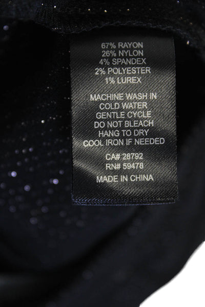 Rachel Zoe Women's Pull-On Fitted Straight Leg Sparkle Pants Black Size 6
