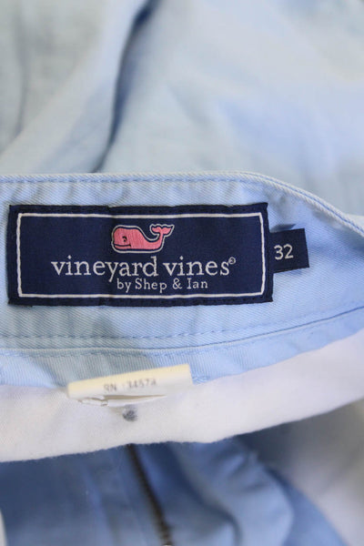 Vineyard Vines Men's Button Closure Flat Front Chino Shorts Blue Size 32