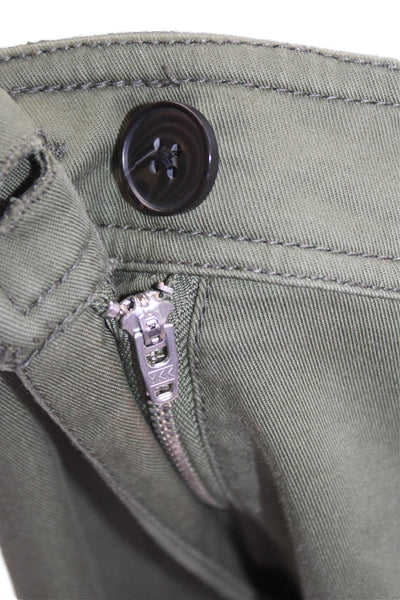 Derek Lam 10 Crosby Womens High Rise Slim Leg Cargo Pants Green Cotton Size 14