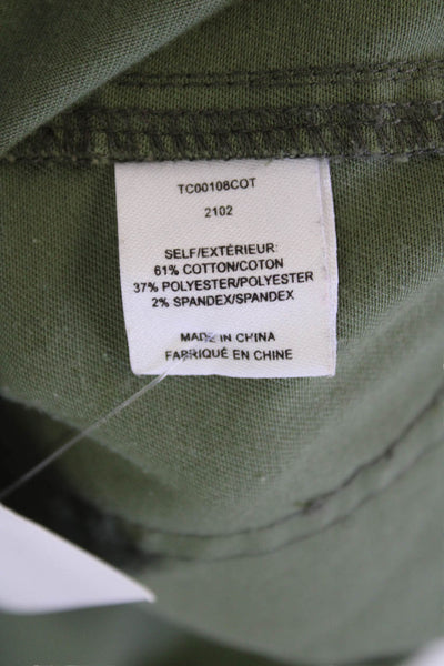 Derek Lam 10 Crosby Womens High Rise Slim Leg Cargo Pants Green Cotton Size 14