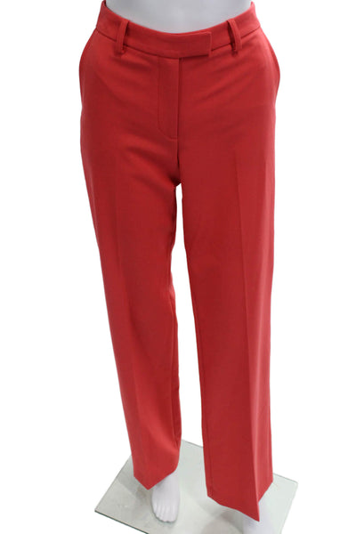 Tara Jarmon Womens Poupee Coquellcot Tailored Zip Fly Trousers Red Size 2