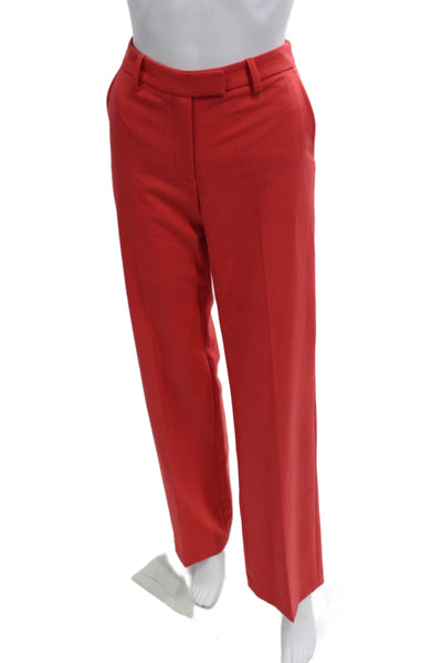 Tara Jarmon Womens Poupee Coquellcot Tailored Zip Fly Trousers Red Size 2