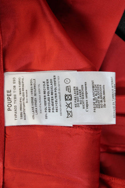 Tara Jarmon Womens Poupee Coquellcot Tailored Zip Fly Trousers Red Size 2