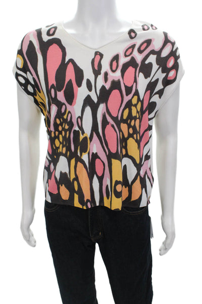 Marc Cain Womens Graphic Print Butterfly Sweater Bright Candy Pink Size S