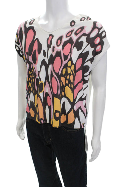 Marc Cain Womens Graphic Print Butterfly Sweater Bright Candy Pink Size S