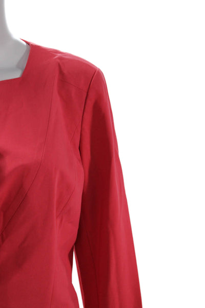 Lafayette 148 New York Womens Single Button Closure Jacket Coral Pink Size 10