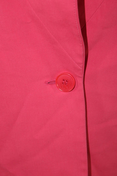Lafayette 148 New York Womens Single Button Closure Jacket Coral Pink Size 10