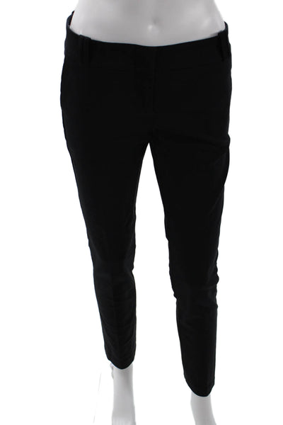 Flavio Castellani Womens Mid Rise Slim Leg Dress Pants Black Cotton Size EUR 42