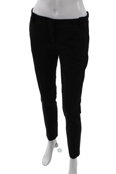 Flavio Castellani Womens Mid Rise Slim Leg Dress Pants Black Cotton Size EUR 42
