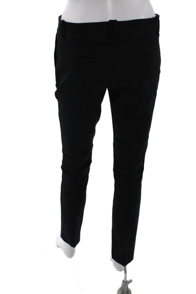 Flavio Castellani Womens Mid Rise Slim Leg Dress Pants Black Cotton Size EUR 42