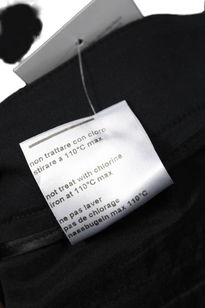 Flavio Castellani Womens Mid Rise Slim Leg Dress Pants Black Cotton Size EUR 42