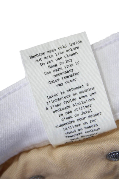 Rag & Bone Jean Womens Cotton Distressed Detail Skinny Jeans White Size 27