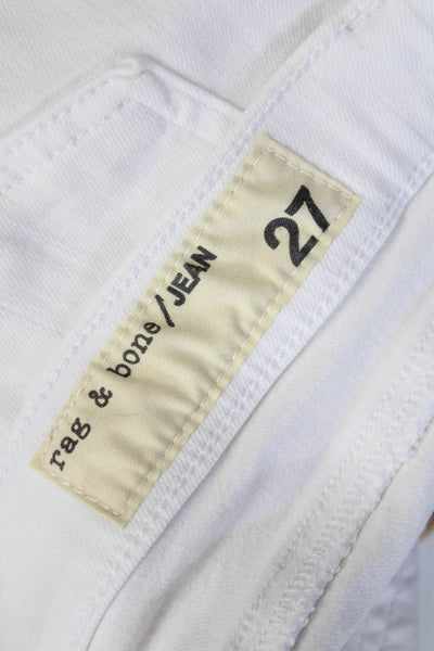 Rag & Bone Jean Womens Cotton Distressed Detail Skinny Jeans White Size 27