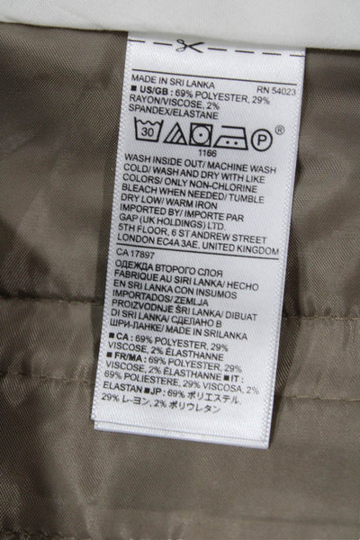 Banana Republic Womens Cotton Pocketed Straight Legged Pants Beige Size 6
