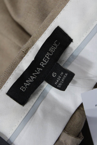 Banana Republic Womens Cotton Pocketed Straight Legged Pants Beige Size 6