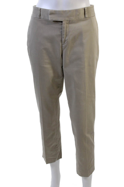 Banana Republic Womens Cotton Pocketed Flat Front Dress Pants Beige Size 4