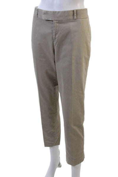 Banana Republic Womens Cotton Pocketed Flat Front Dress Pants Beige Size 4