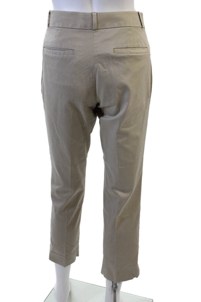 Banana Republic Womens Cotton Pocketed Flat Front Dress Pants Beige Size 4