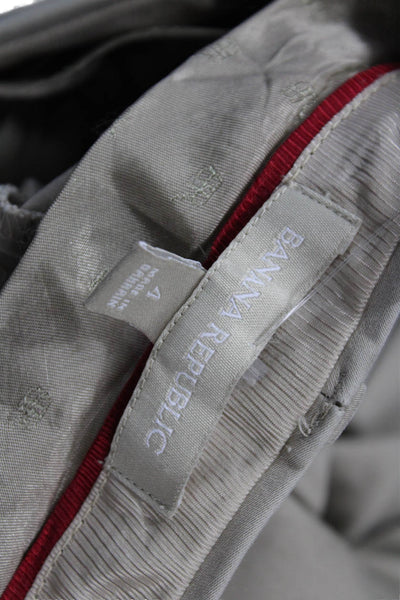 Banana Republic Womens Cotton Pocketed Flat Front Dress Pants Beige Size 4
