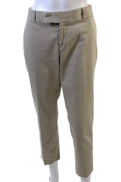 Banana Republic Womens Cotton Pocketed Tapered Leg Pants Beige Size 4