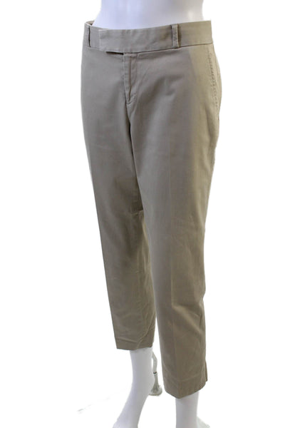 Banana Republic Womens Cotton Pocketed Tapered Leg Pants Beige Size 4