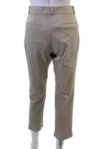 Banana Republic Womens Cotton Pocketed Tapered Leg Pants Beige Size 4