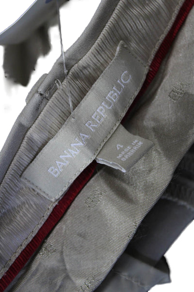 Banana Republic Womens Cotton Pocketed Tapered Leg Pants Beige Size 4