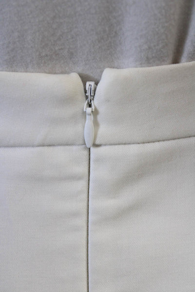 J Crew Womens Cotton Basic Knee Length Pencil Skirt Solid White Size 4