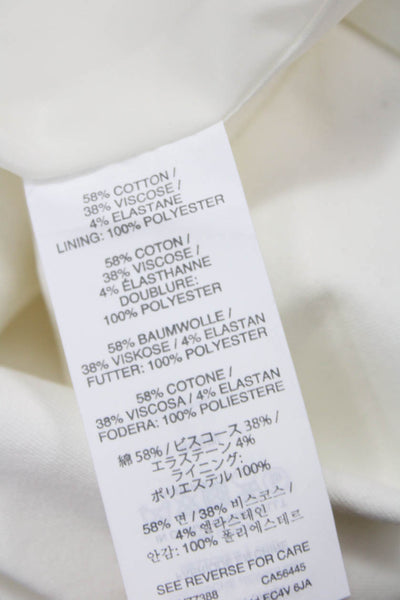 J Crew Womens Cotton Basic Knee Length Pencil Skirt Solid White Size 4