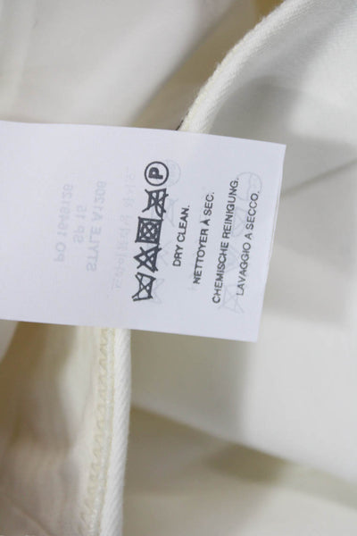 J Crew Womens Cotton Basic Knee Length Pencil Skirt Solid White Size 4