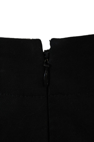 J Crew Womens Cotton Zippered Knee Length Pencil Skirt Black Size 4