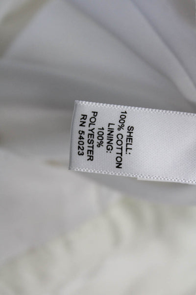 Banana Republic Womens Eyelet Detail Zippered Knee Length Skirt White Size